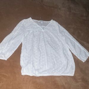♥️🌺♥️ Old Navy- white blouse 3/4 sleeves (S/P )Junior